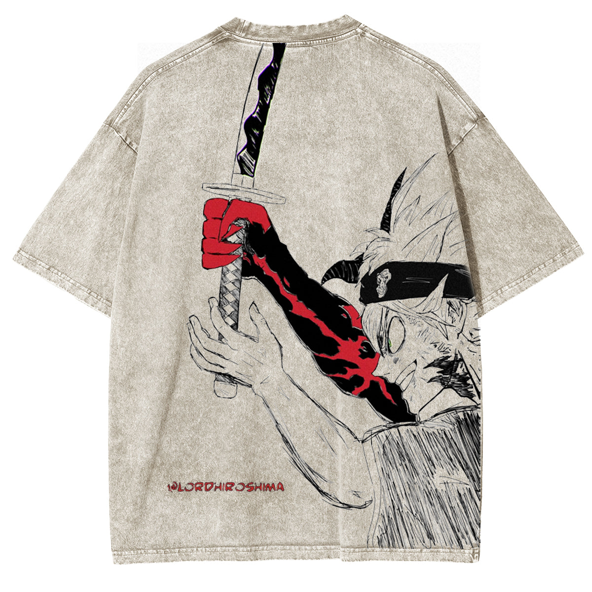 Black Clover Asta, gewaschenes Unisex-T-Shirt