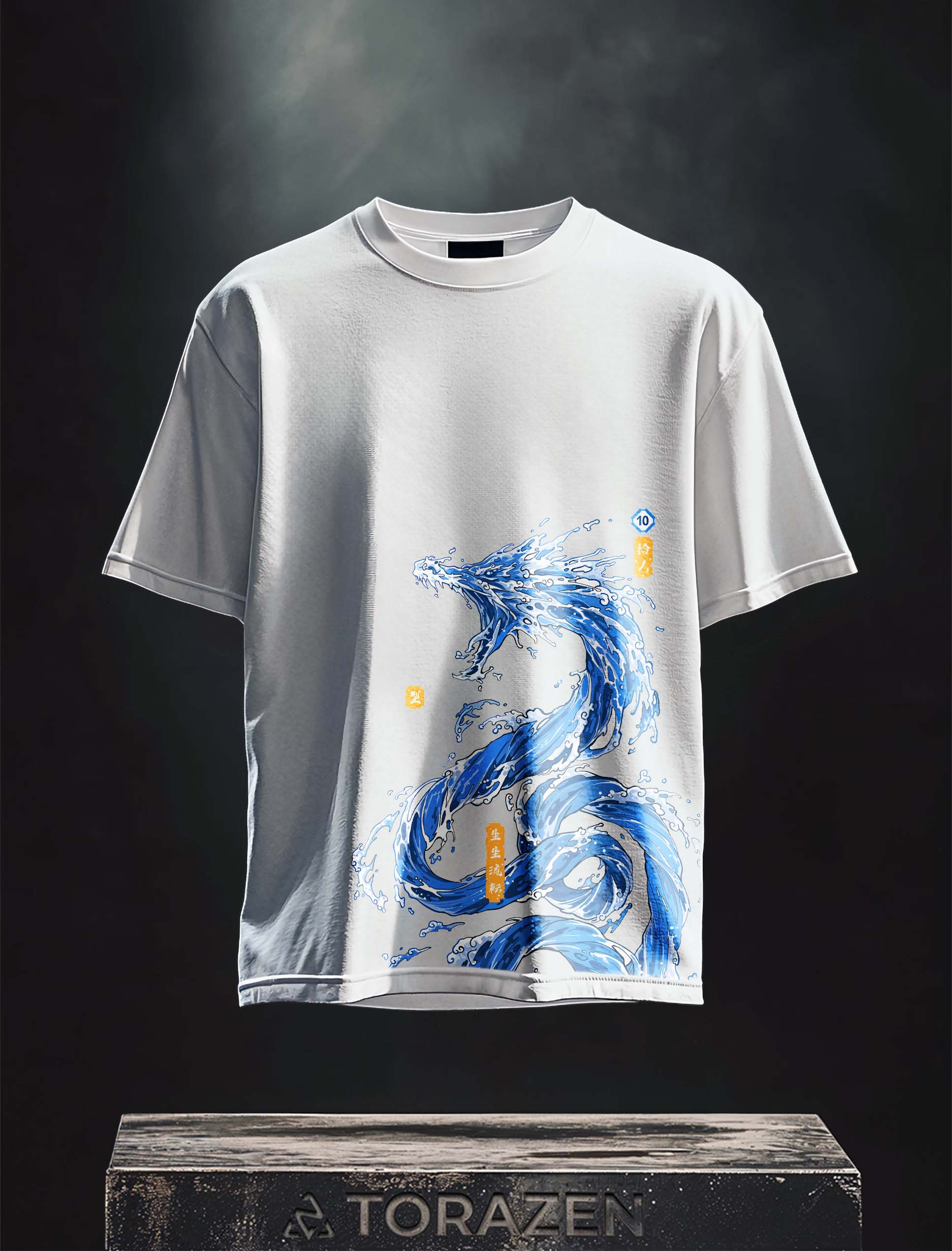 Vintage-T-Shirt „Water Dragon Fury“