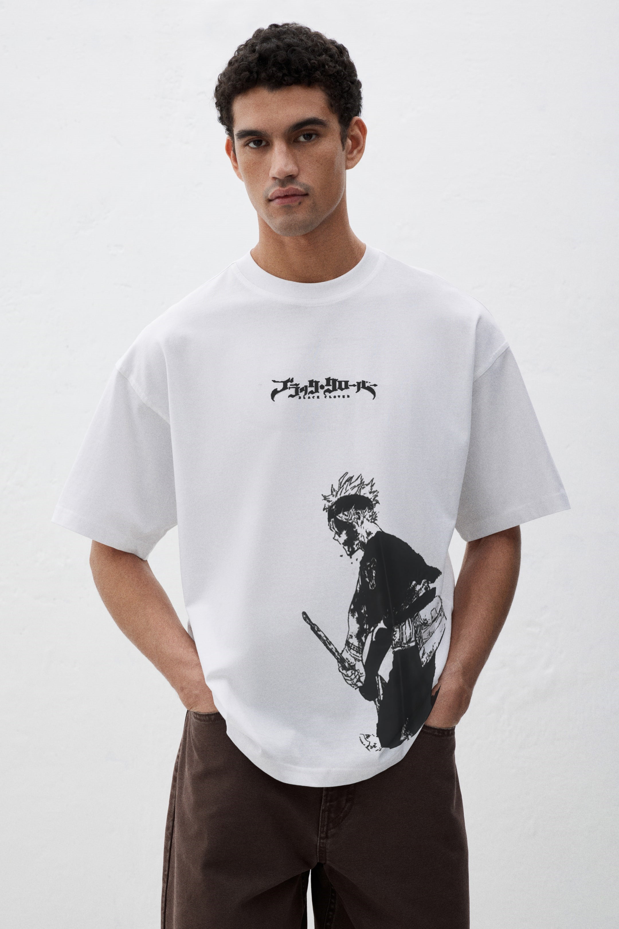 Asta x Black Bulls Black Clover Anime Doppeldruck Vintage Washed T-Shirt Unisex