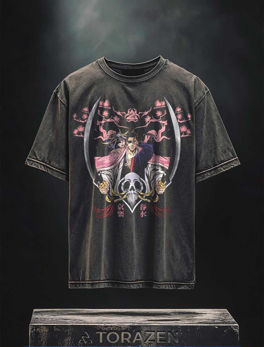 Shunsui's Floral Duel Vintage-T-Shirt