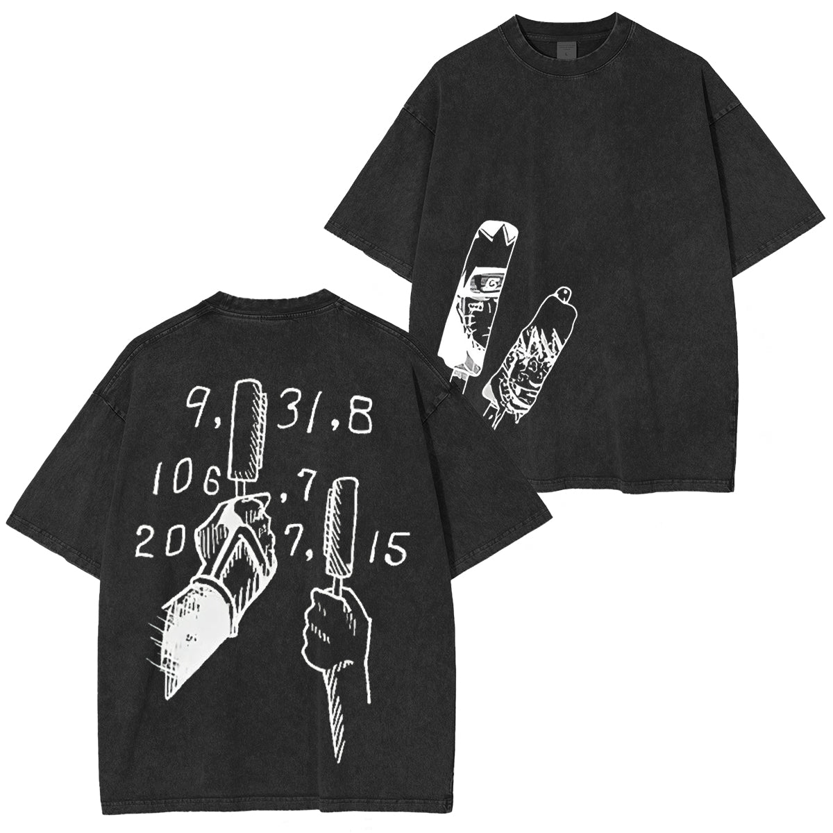 Jiraiya – Naruto Uzumaki Anime-T-Shirt, doppelt bedruckt, Vintage, gewaschen, Unisex