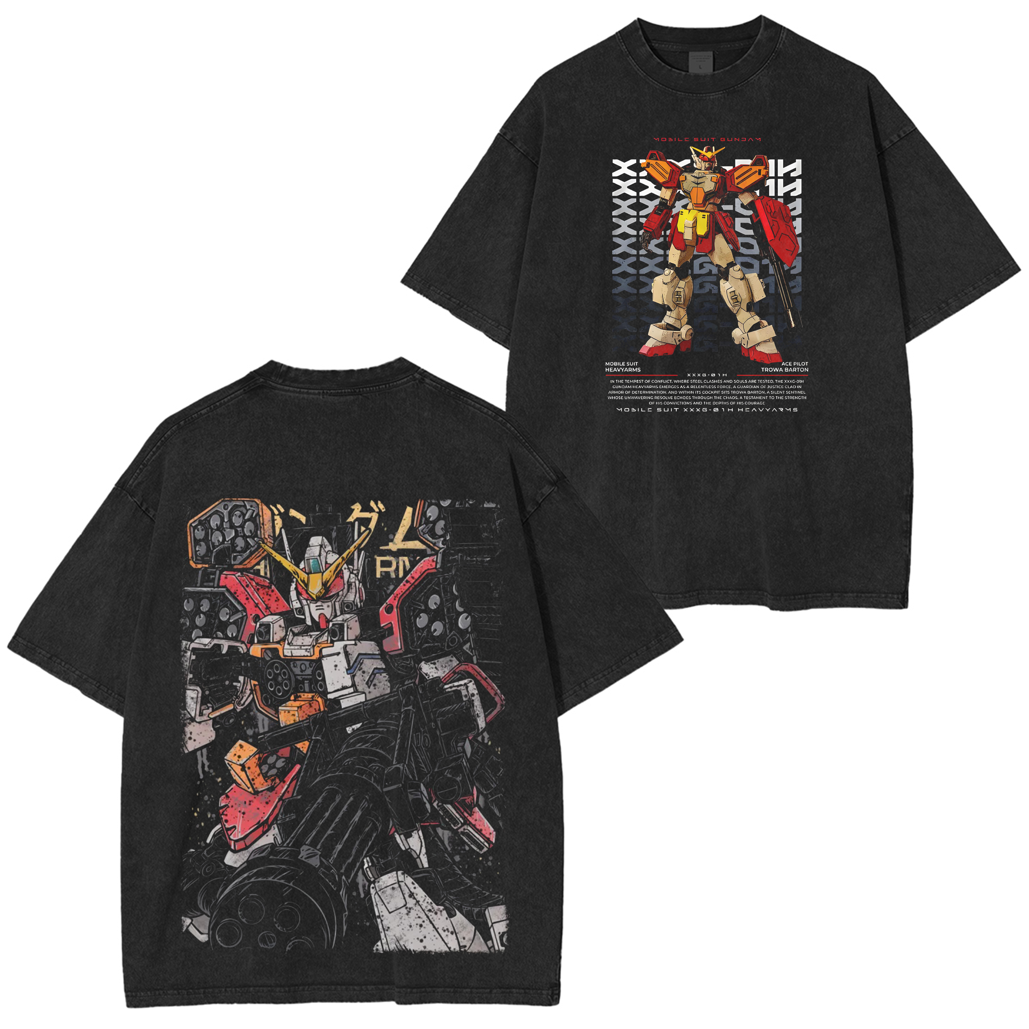 Heavyarms Gundam Mobile Suit Vintage Unisex Washed T-Shirt