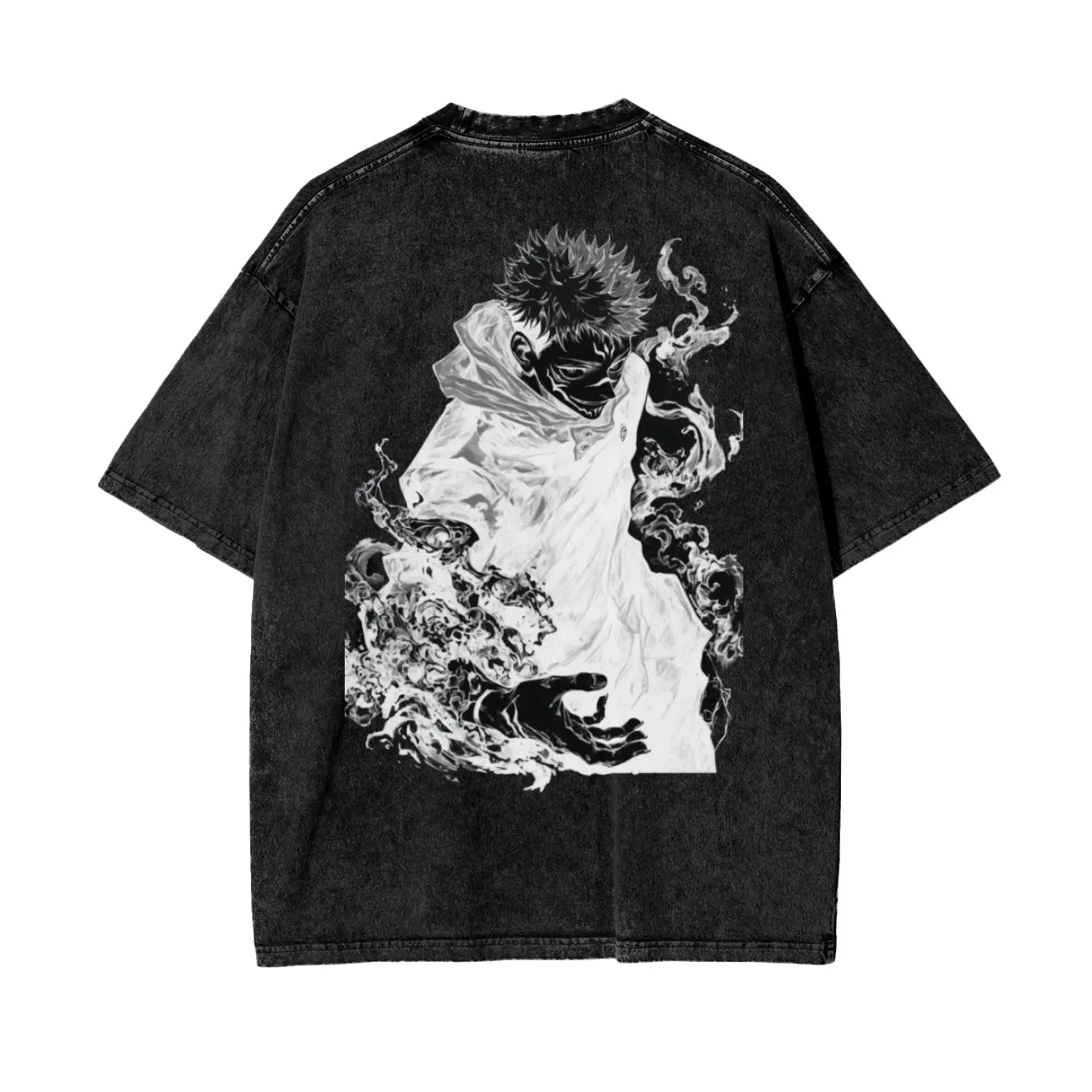 Jujutsu Kaisen Anime Acid Washed Oversize T-Shirt Yuji Itadori Anime T-Shirt Geschenk für ihn