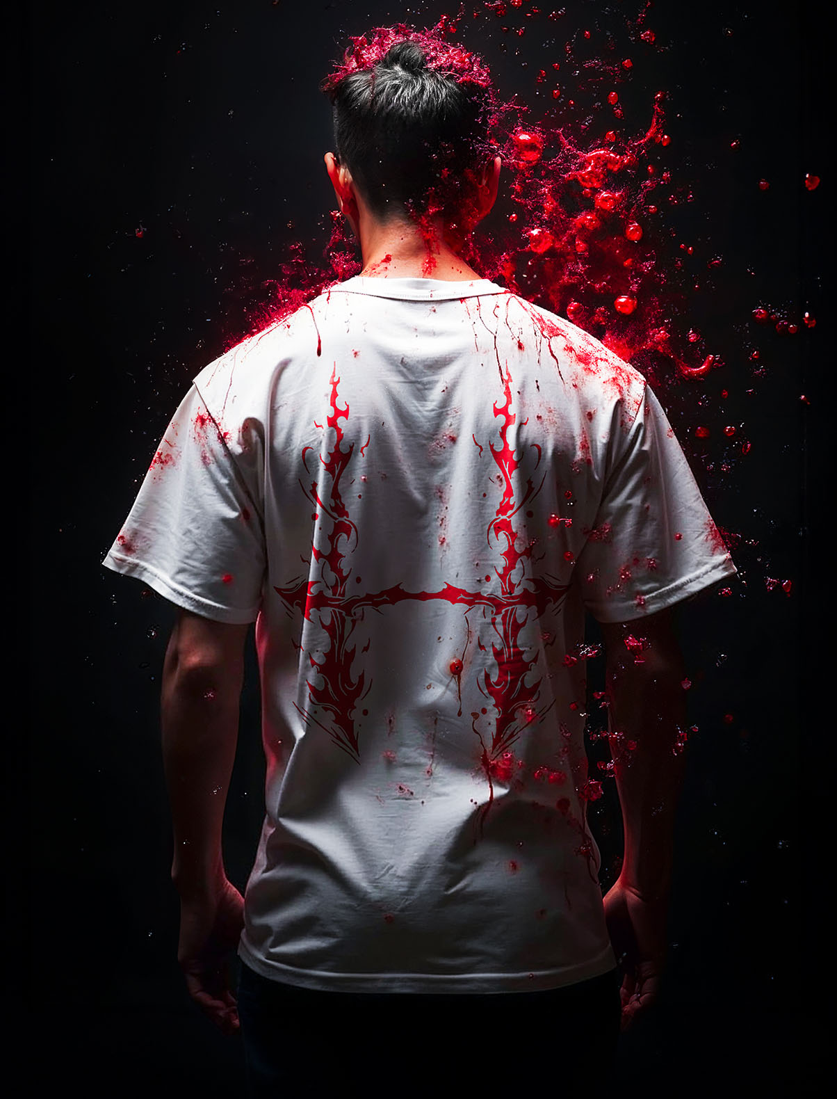 2-seitiges Vintage-T-Shirt „Piercing Blood“