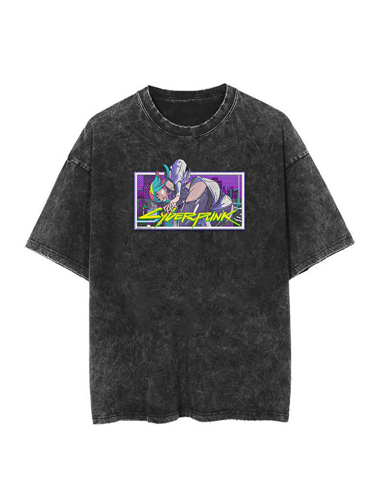 Cyberpunk-Stickerei-T-Shirt