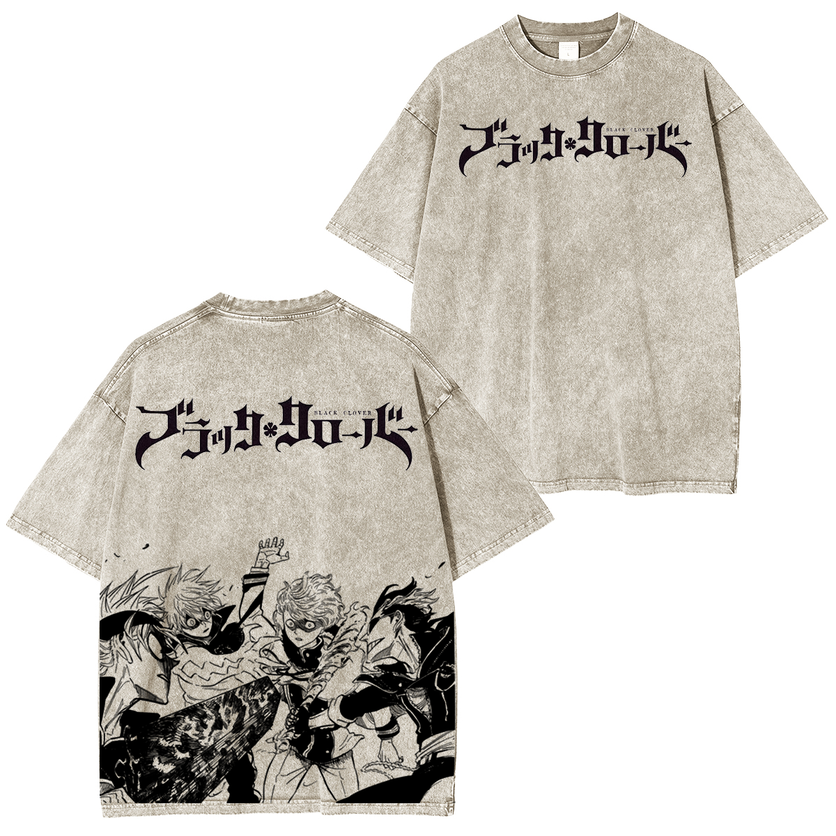 Black Clover Vintage Washed Oversize T-Shirt