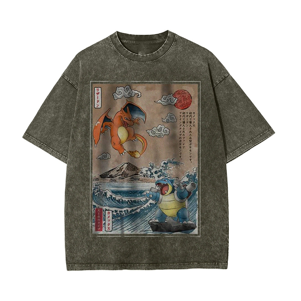Charizard vs Blastoise Shirt, Pokemon Shirt, Anime Shirt, Vintage T-Shirt | Pokemon
