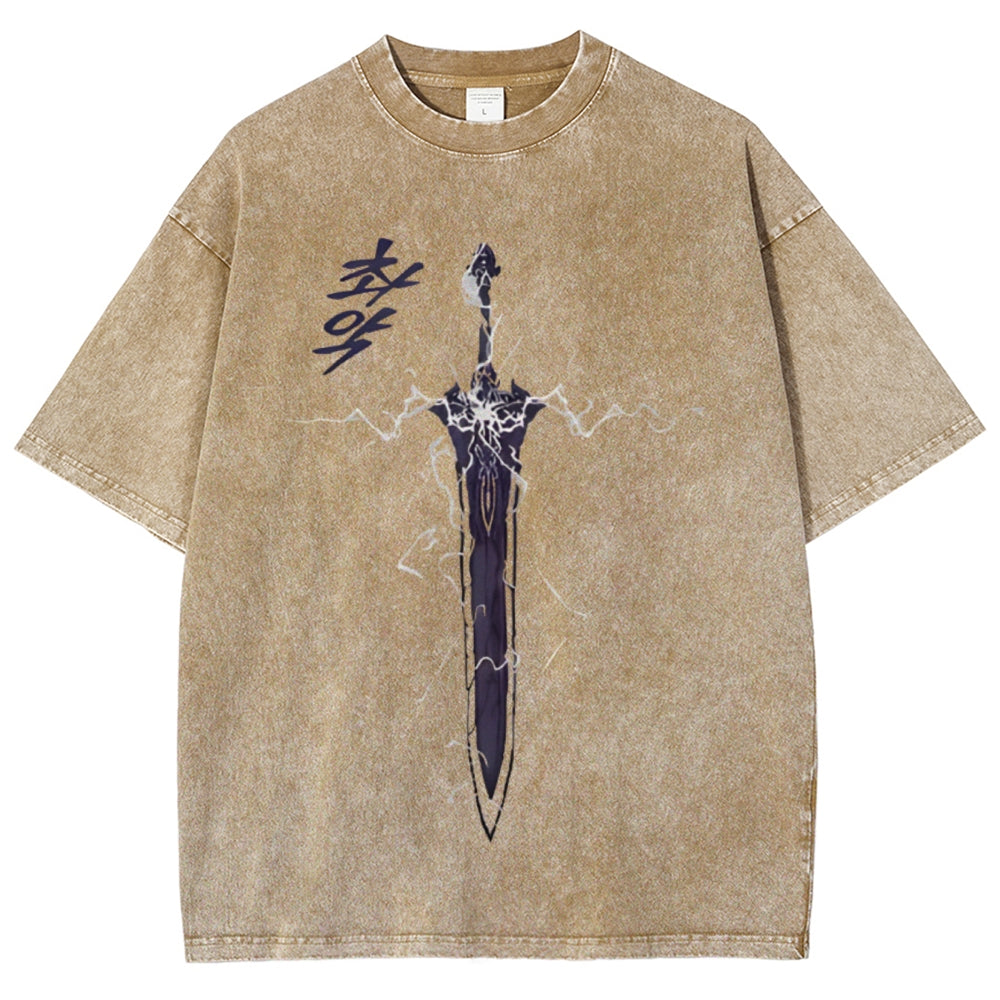 Solo Leveling Unisex Fit Washed T-Shirt 2503002292