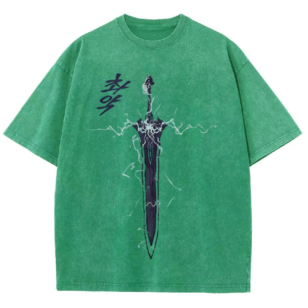 Solo Leveling Unisex Fit Washed T-Shirt 2503002292