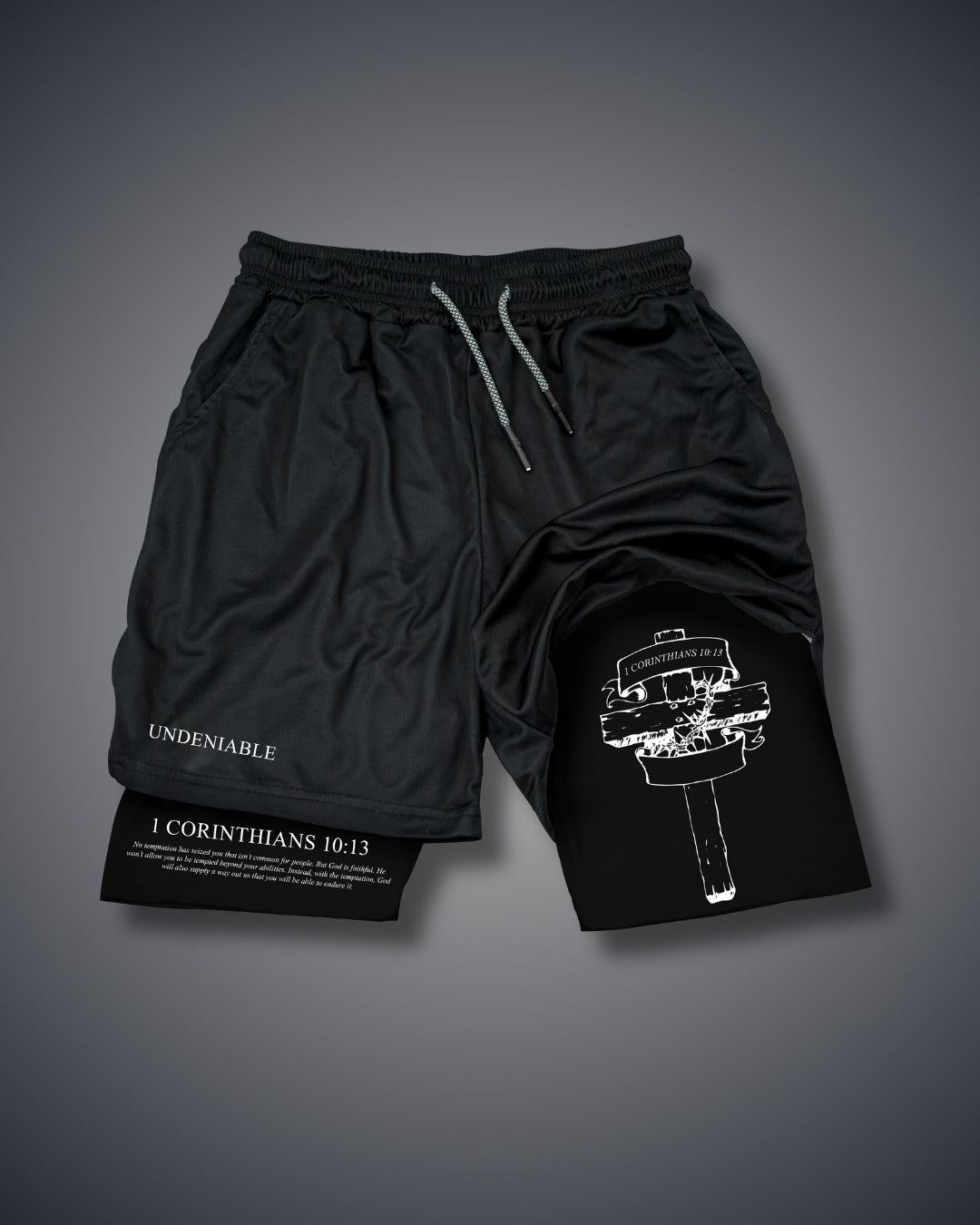 1 Korinther 10:13 Kreuz Performance Shorts