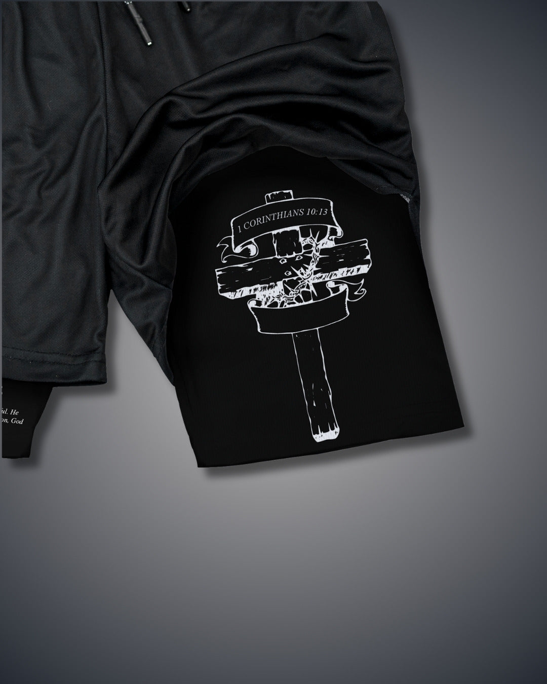 1 Korinther 10:13 Kreuz Performance Shorts