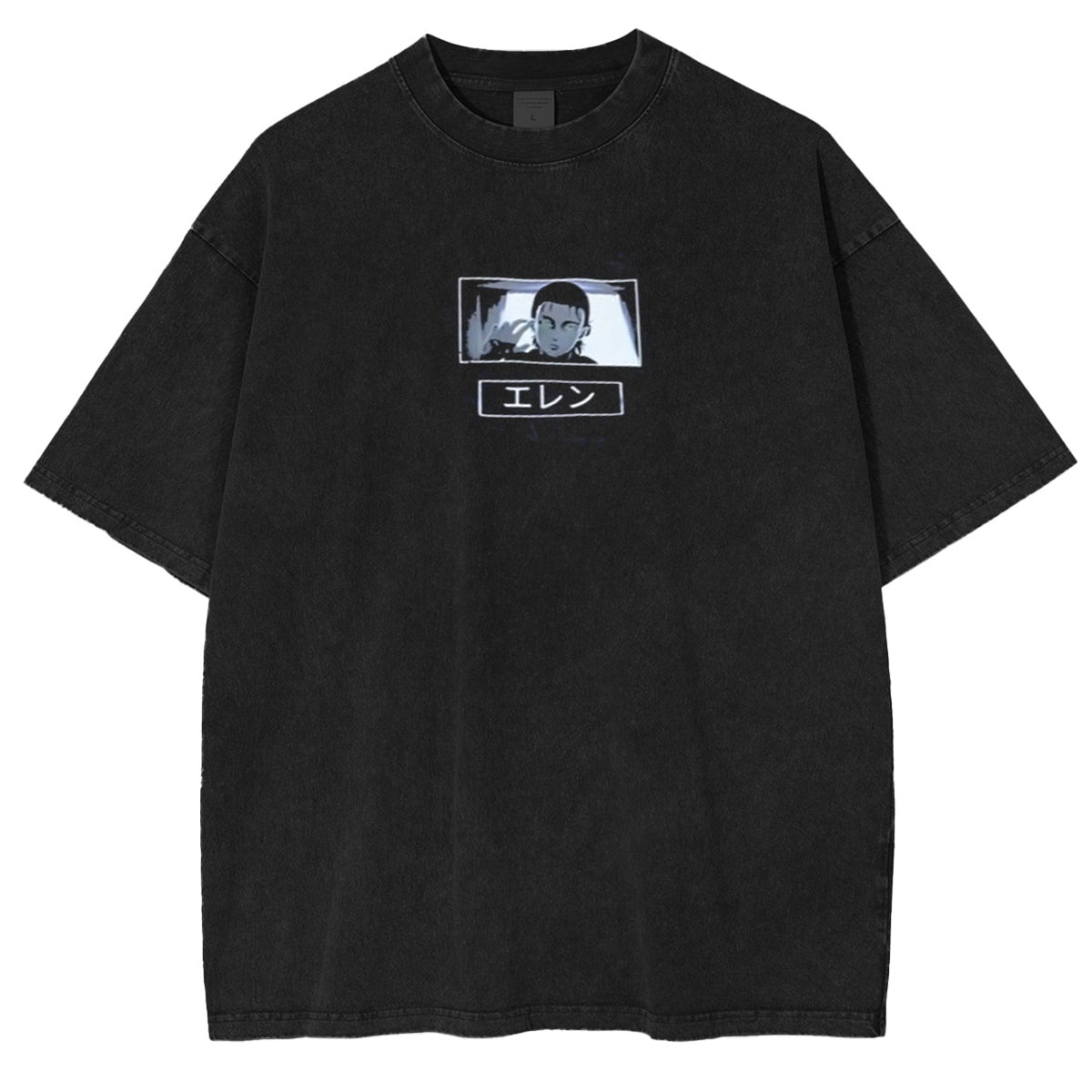 Retro Heavy Eren Yeager x Attack on Titan V2 Anime Doppeldruck Herren Vintage T-Shirt (verwaschen) Oversized T-Shirt