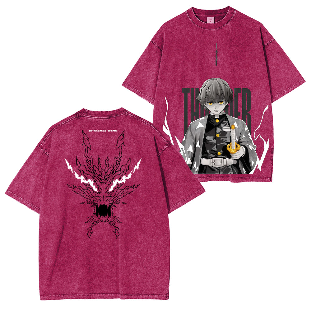 Zenitsu, Dämonentöter, Unisex, gewaschenes T-Shirt