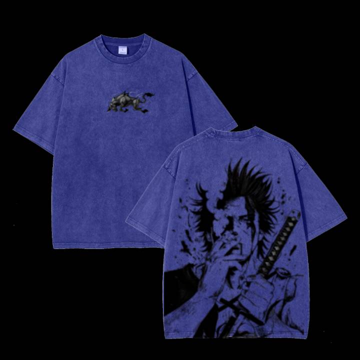 Yami Sukehiro x Black Bulls, Black Clover, Anime, doppelt bedruckt, Vintage, gewaschenes Unisex-T-Shirt