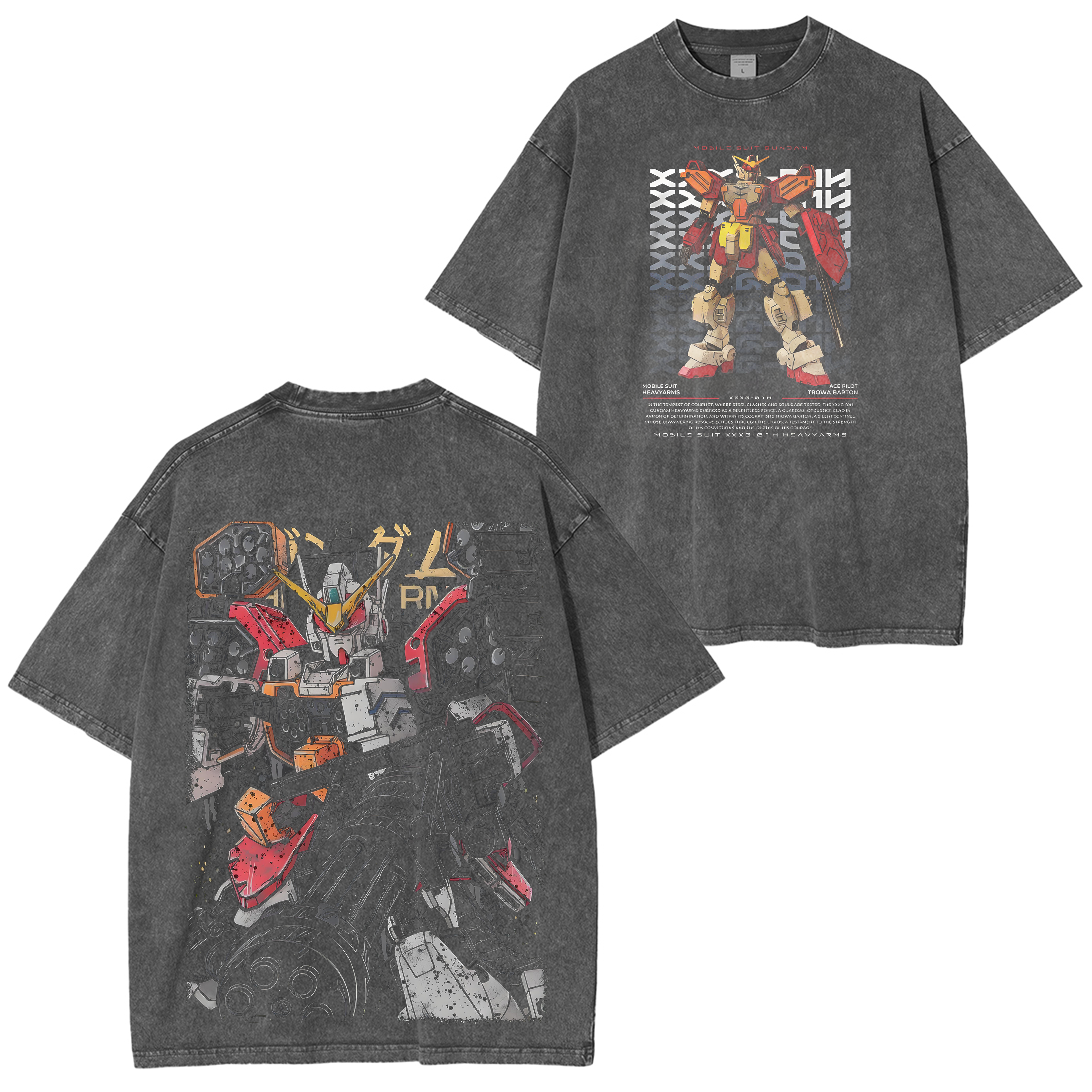 Heavyarms Gundam Mobile Suit Vintage Unisex Washed T-Shirt