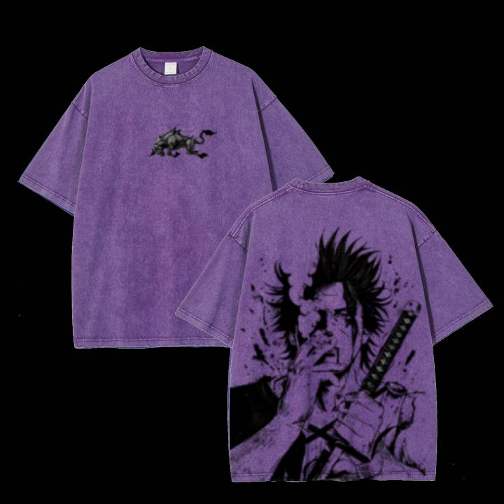 Yami Sukehiro x Black Bulls, Black Clover, Anime, doppelt bedruckt, Vintage, gewaschenes Unisex-T-Shirt