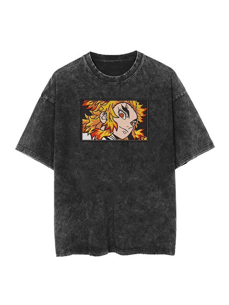 Vintage-T-Shirt mit Stickerei „Rengoku“