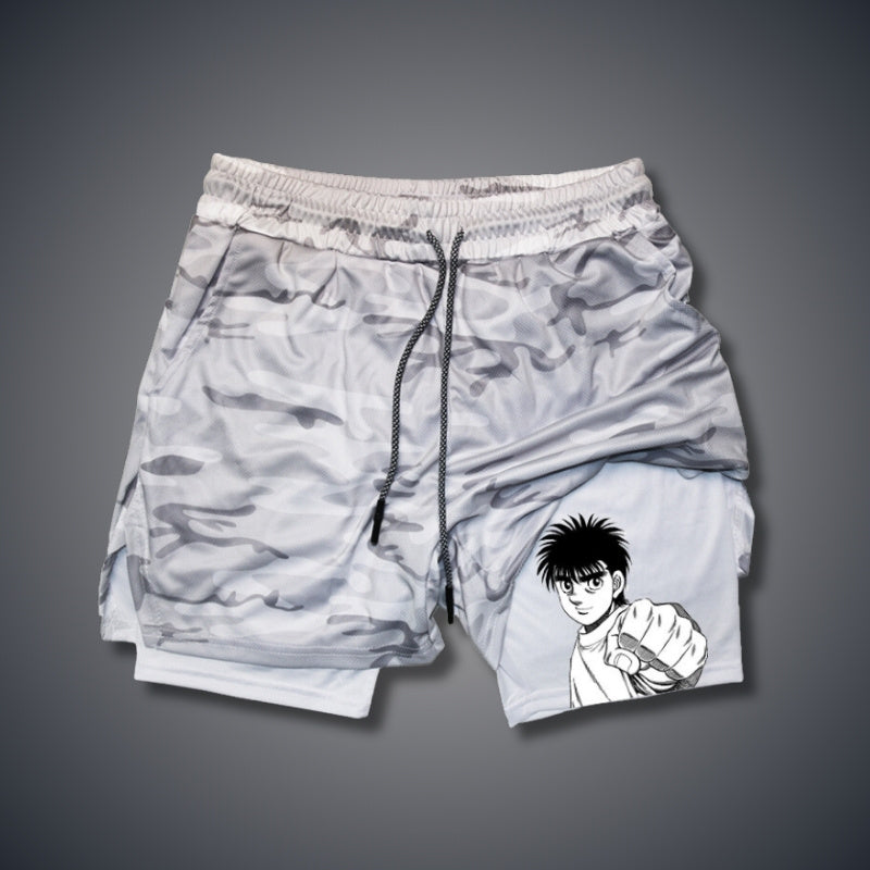 Hajime no Ippo Performance Shorts - Weißes Tarnmuster