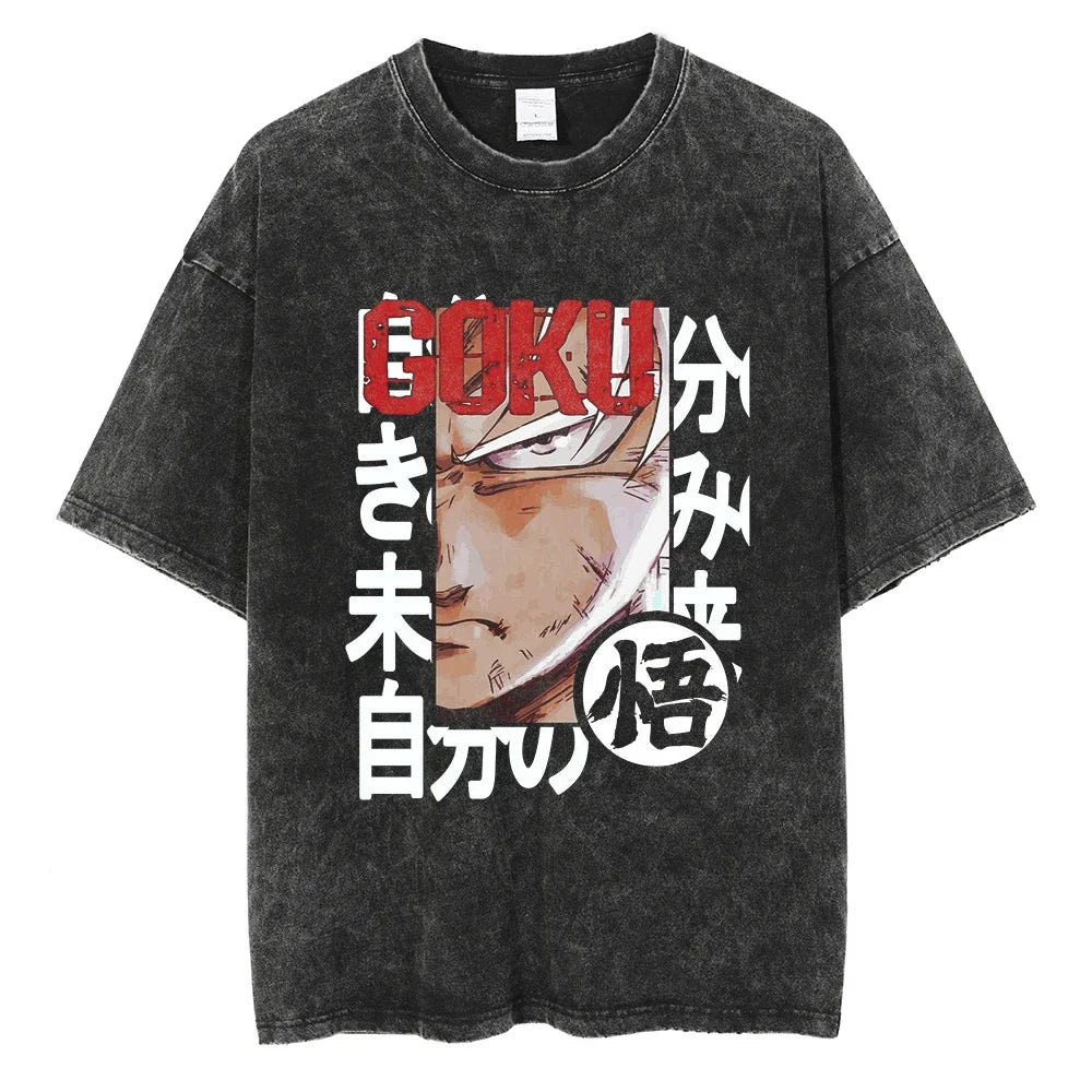 Dragon Ball T-Shirt - Goku Anime Streetwear - Oversized Washed Vintage