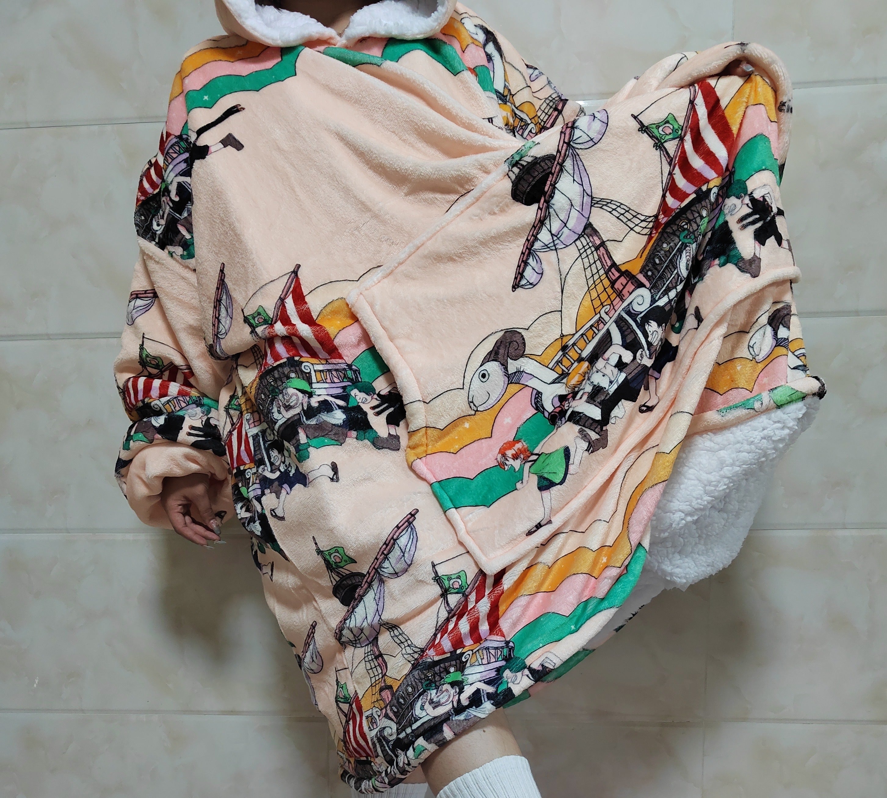 Strohhut Kuschelpullover mit Decke