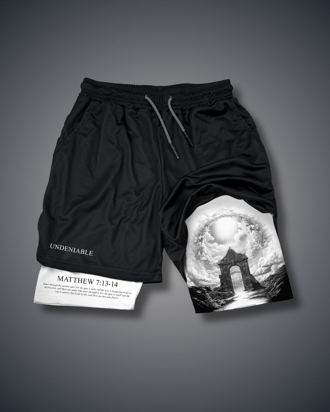 Matthäus 7:13-14 Enge Pforte Performance Shorts