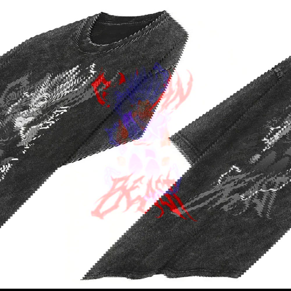 Saiyan Dragon Ball Washed Vintage Oversize T-Shirt - Anime Streetwear