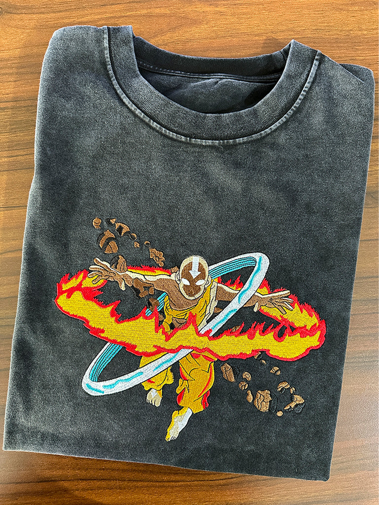 Aang-Stickerei-T-Shirt