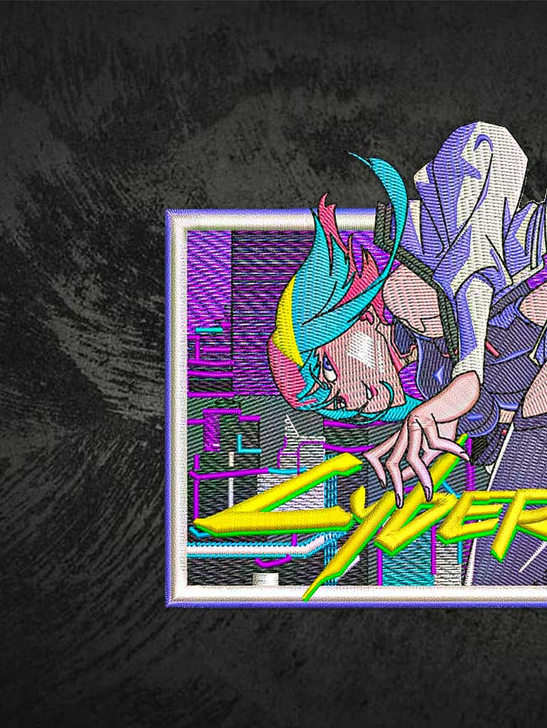 Cyberpunk-Stickerei-T-Shirt