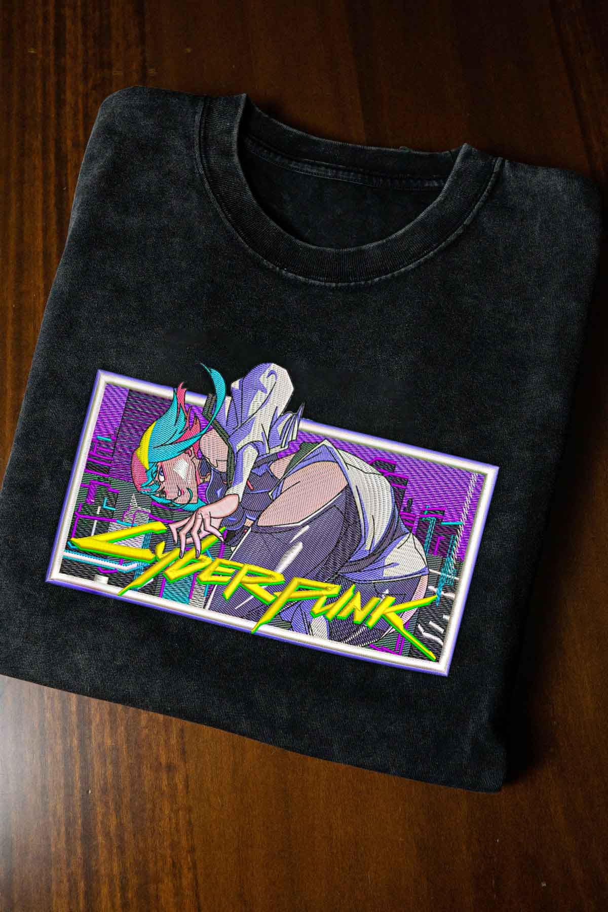 Cyberpunk-Stickerei-T-Shirt