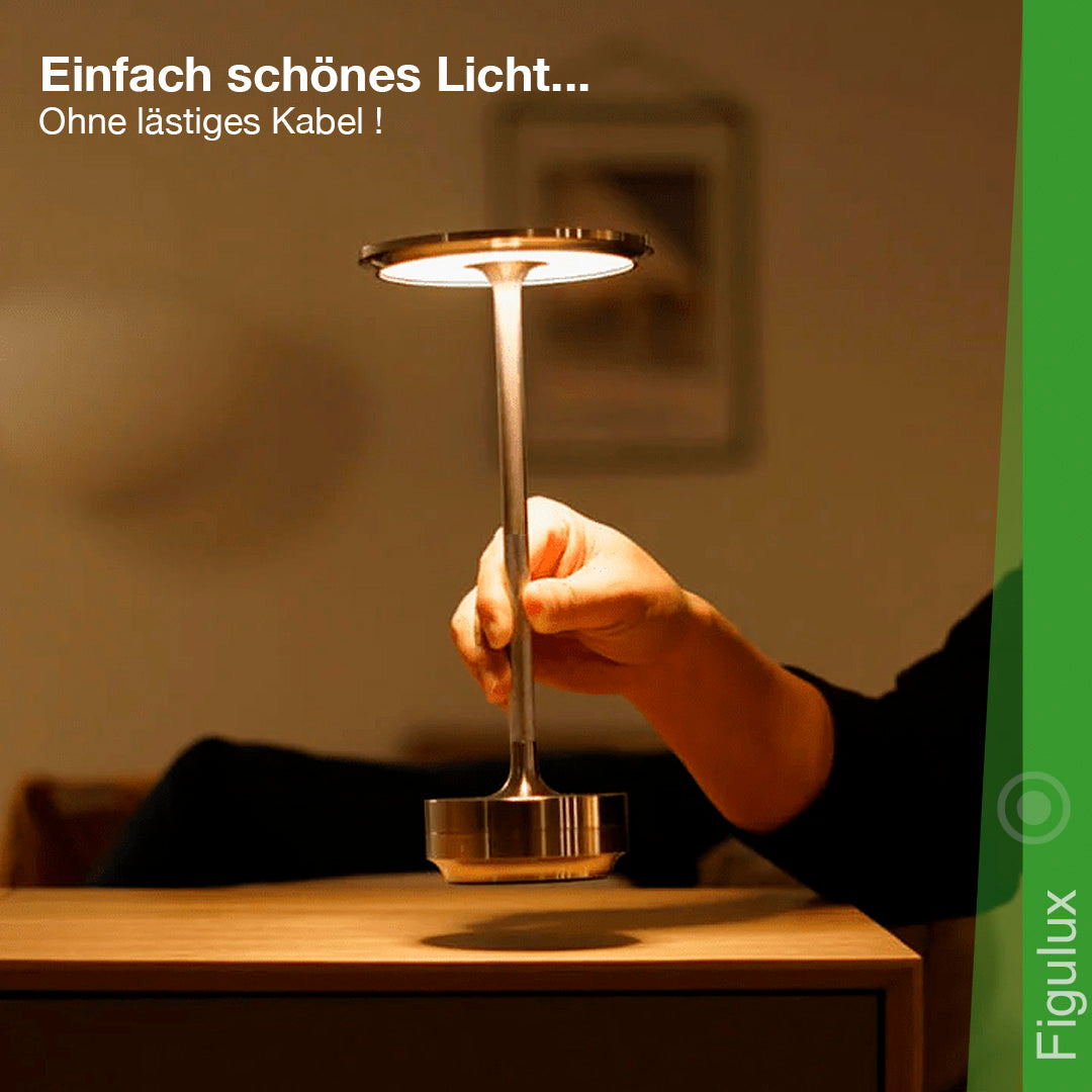 Stilvolle wetterfeste Akku-Tischlampe