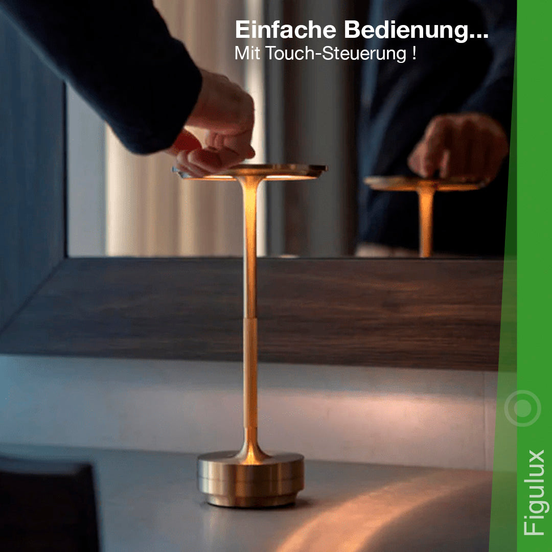 Stilvolle wetterfeste Akku-Tischlampe