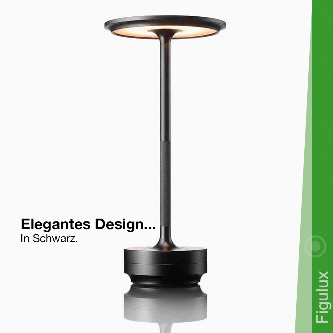 Stilvolle wetterfeste Akku-Tischlampe