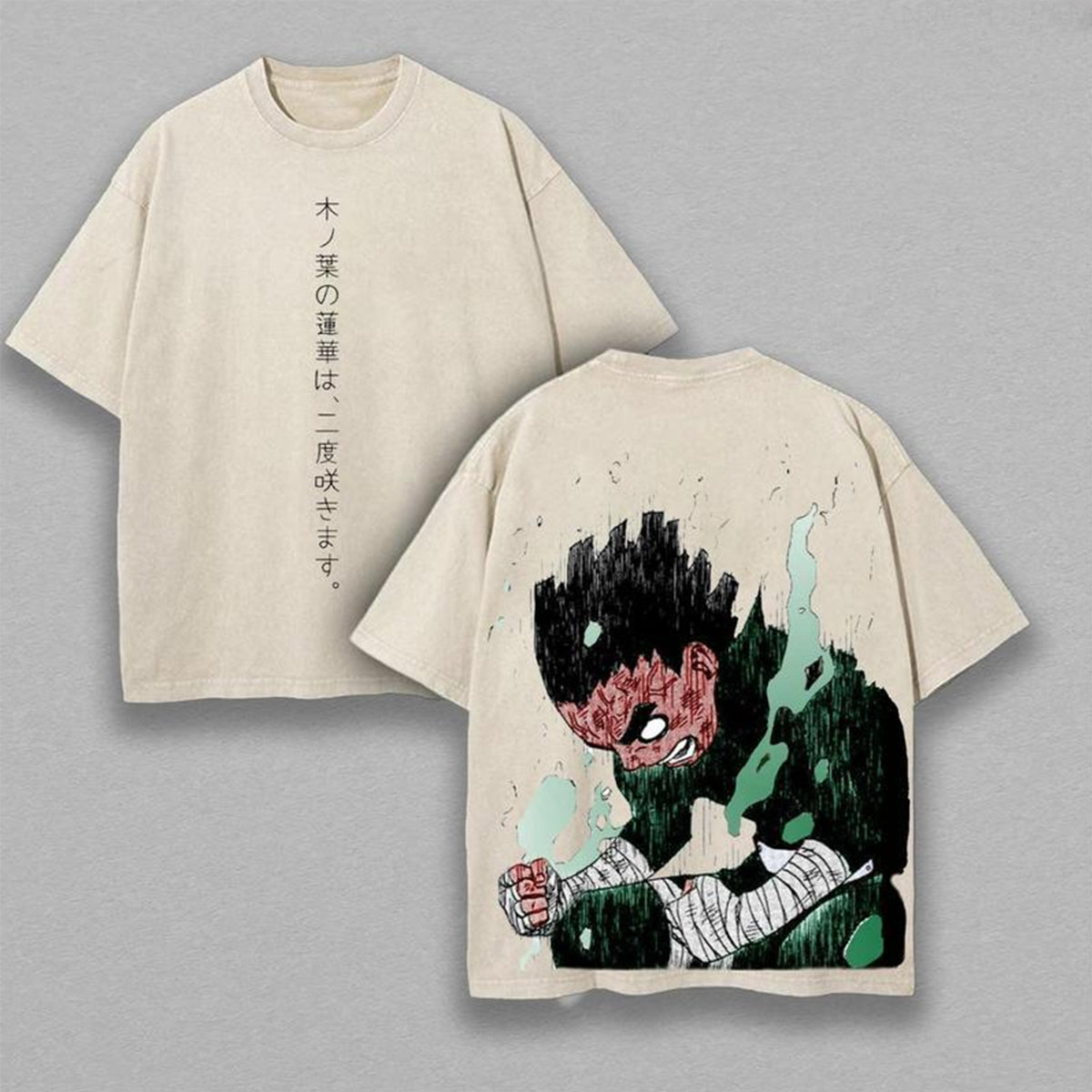 Rock Lee – Naruto, Anime, doppelt bedruckt, Vintage, gewaschenes Unisex-T-Shirt