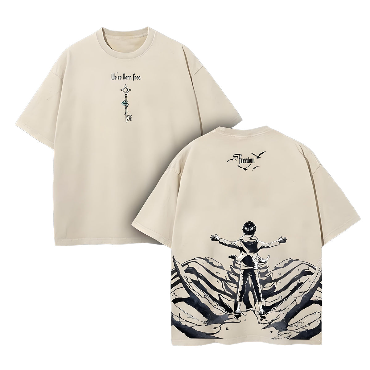 The Key to Freedom – Attack on Titan Vintage, gewaschenes Oversize-Anime-T-Shirt