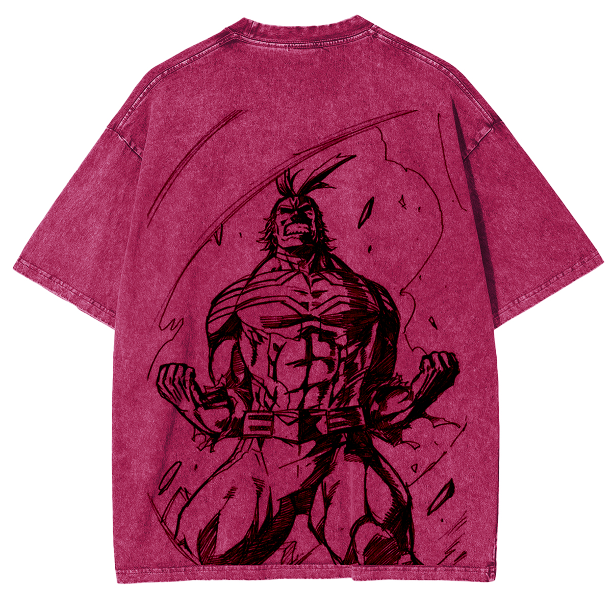 My Hero Academia Doppeldruck Oversize Anime Manga Acid Washed Baumwoll-T-Shirt