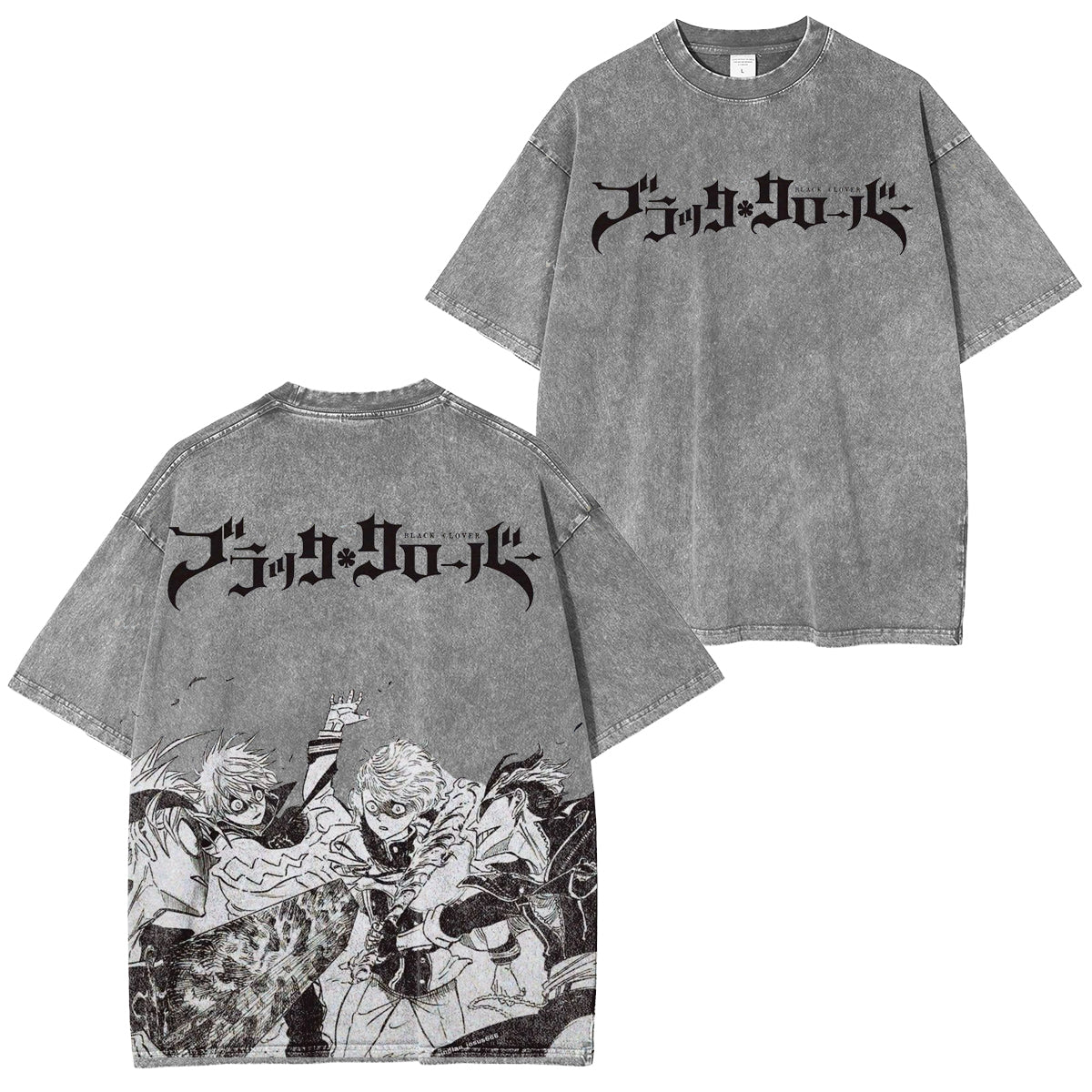 Black Clover Vintage Washed Oversize T-Shirt