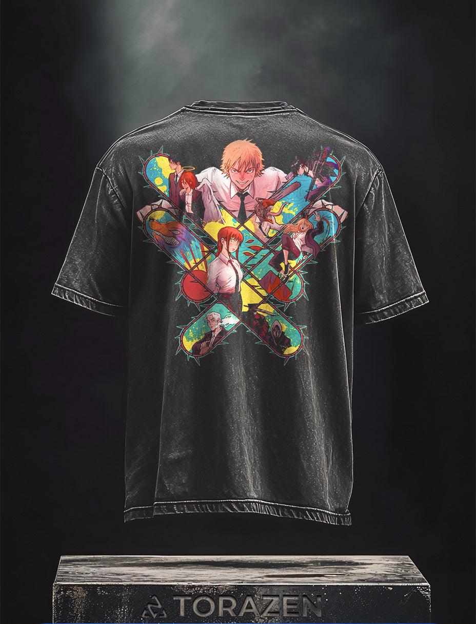 Chainsaw Man Madness Vintage-T-Shirt