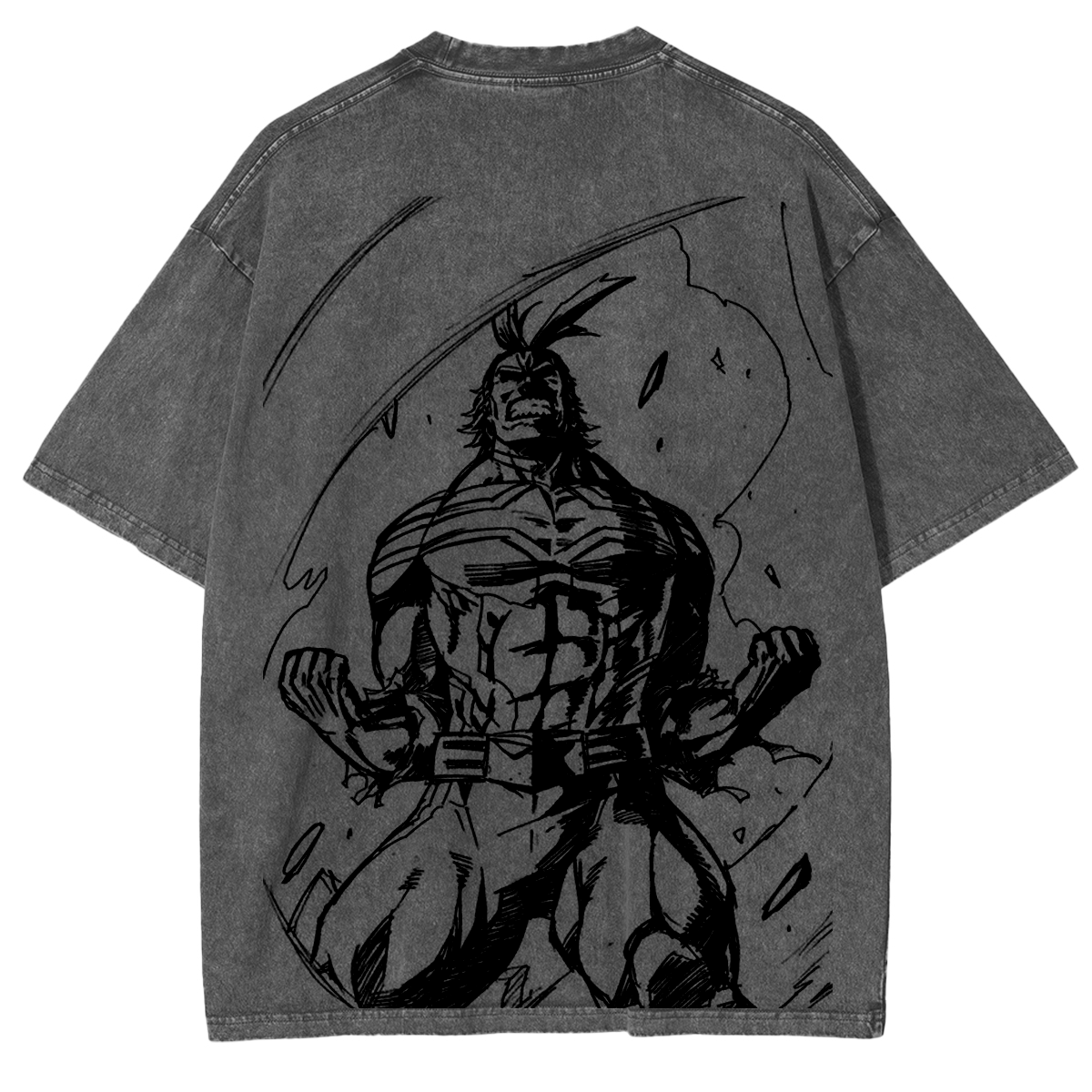 My Hero Academia Doppeldruck Oversize Anime Manga Acid Washed Baumwoll-T-Shirt
