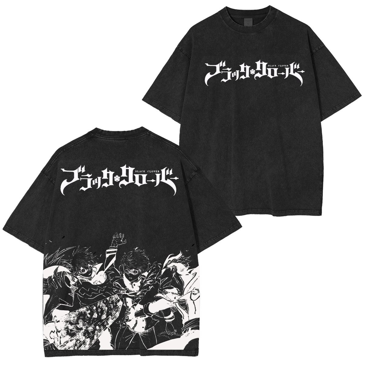 Black Clover Vintage Washed Oversize T-Shirt