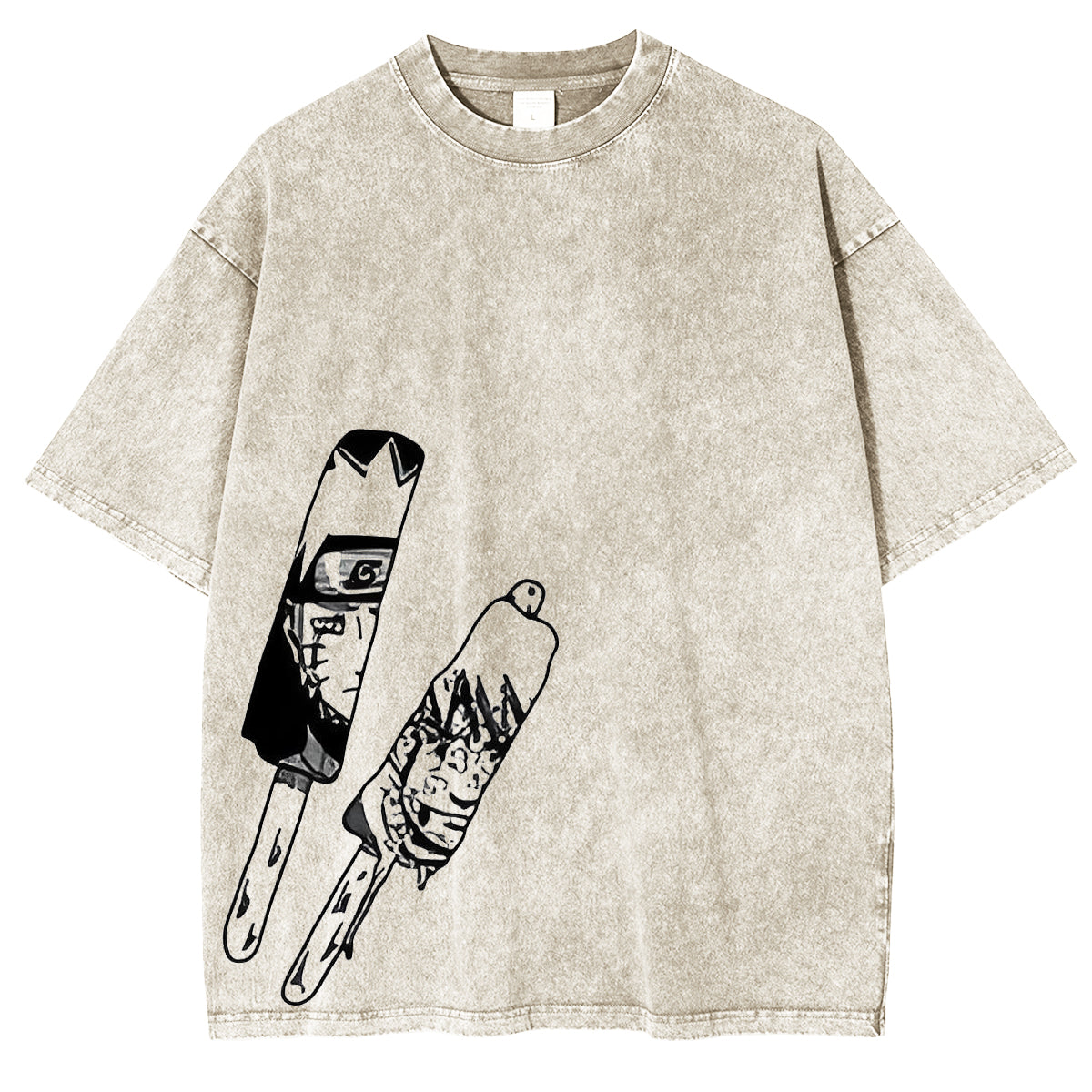 Jiraiya – Naruto Uzumaki Anime-T-Shirt, doppelt bedruckt, Vintage, gewaschen, Unisex