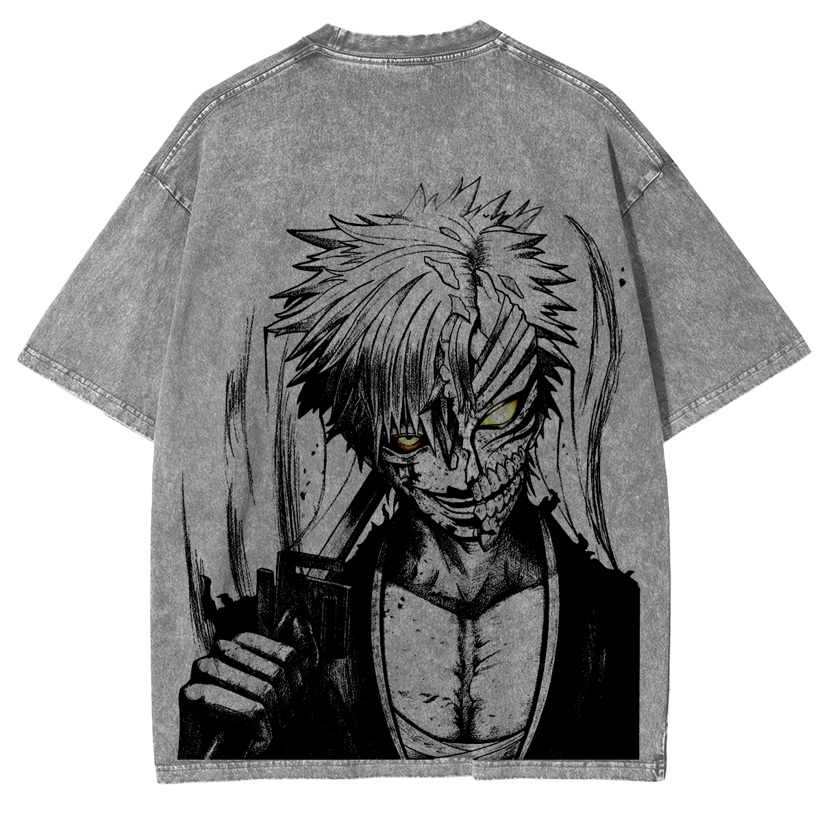Ichigo Bleach Anime Doppeldruck Vintage T-Shirt (verwaschen)