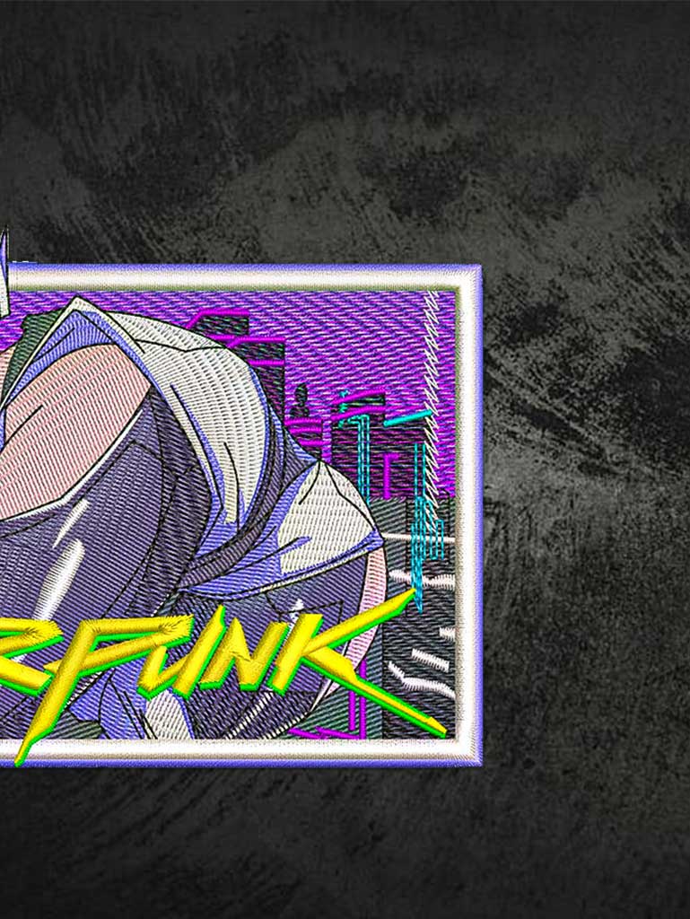 Cyberpunk-Stickerei-T-Shirt