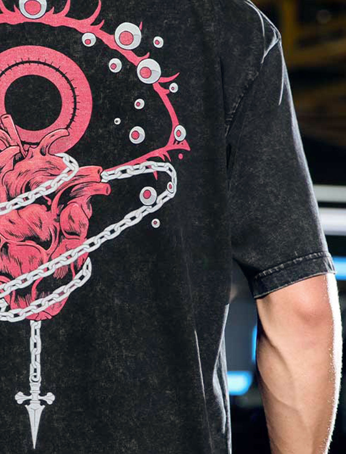 2-seitiges Vintage-T-Shirt „Chain Jail“