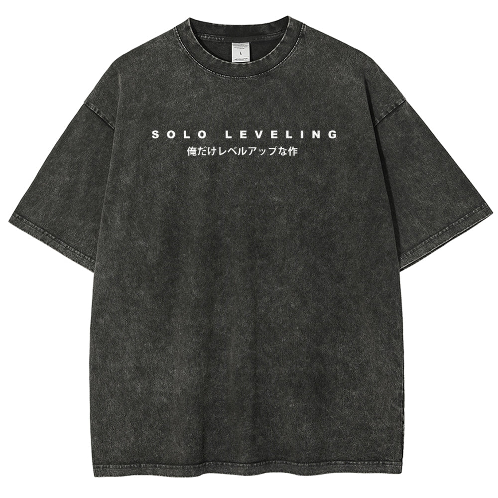 Solo-Leveling Unisex-Fit, gewaschenes T-Shirt 2503010751