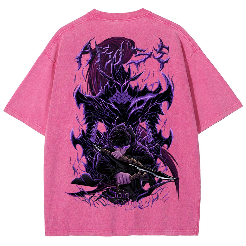 Solo-Leveling Unisex-Fit, gewaschenes T-Shirt 2503010751