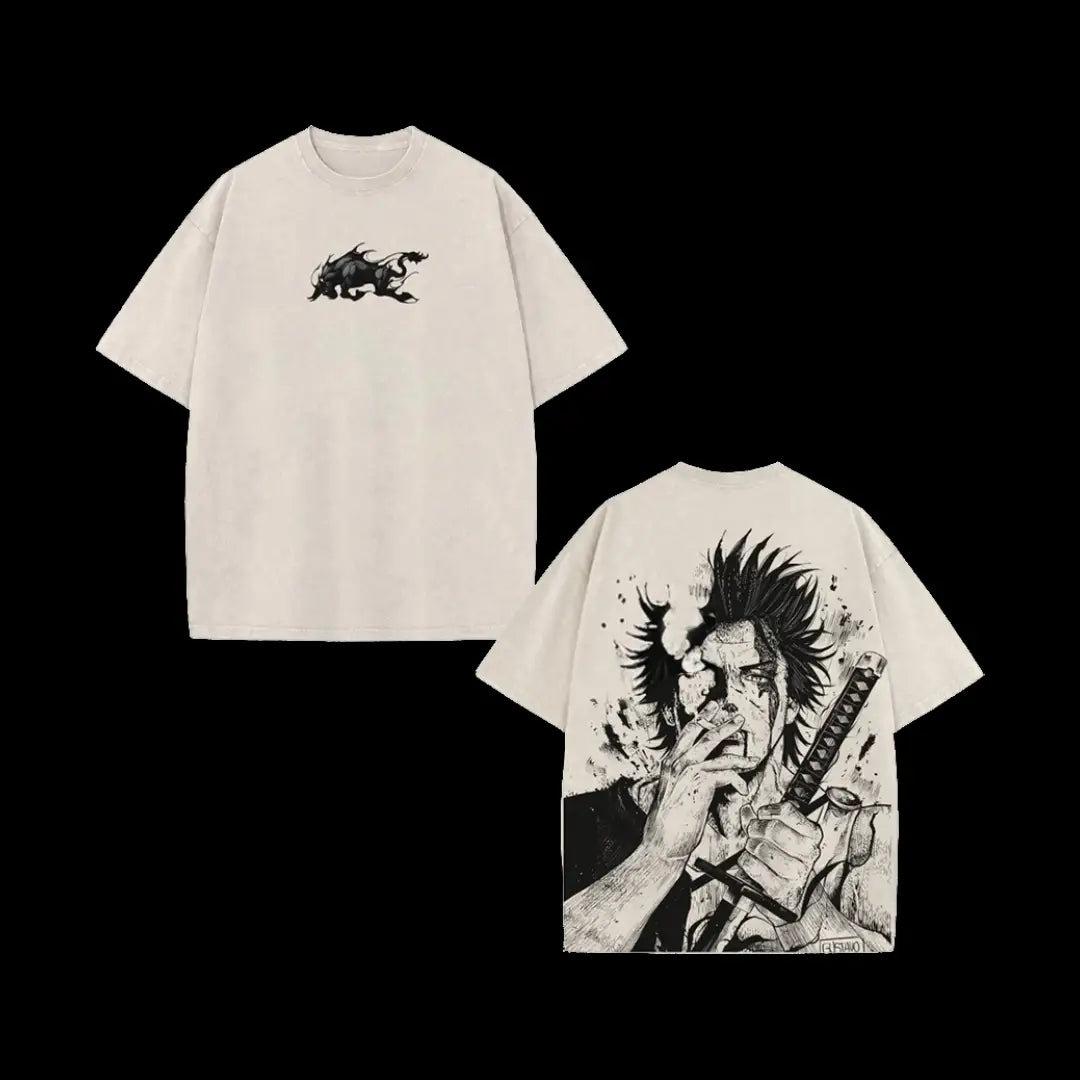 Yami Sukehiro x Black Bulls, Black Clover, Anime, doppelt bedruckt, Vintage, gewaschenes Unisex-T-Shirt