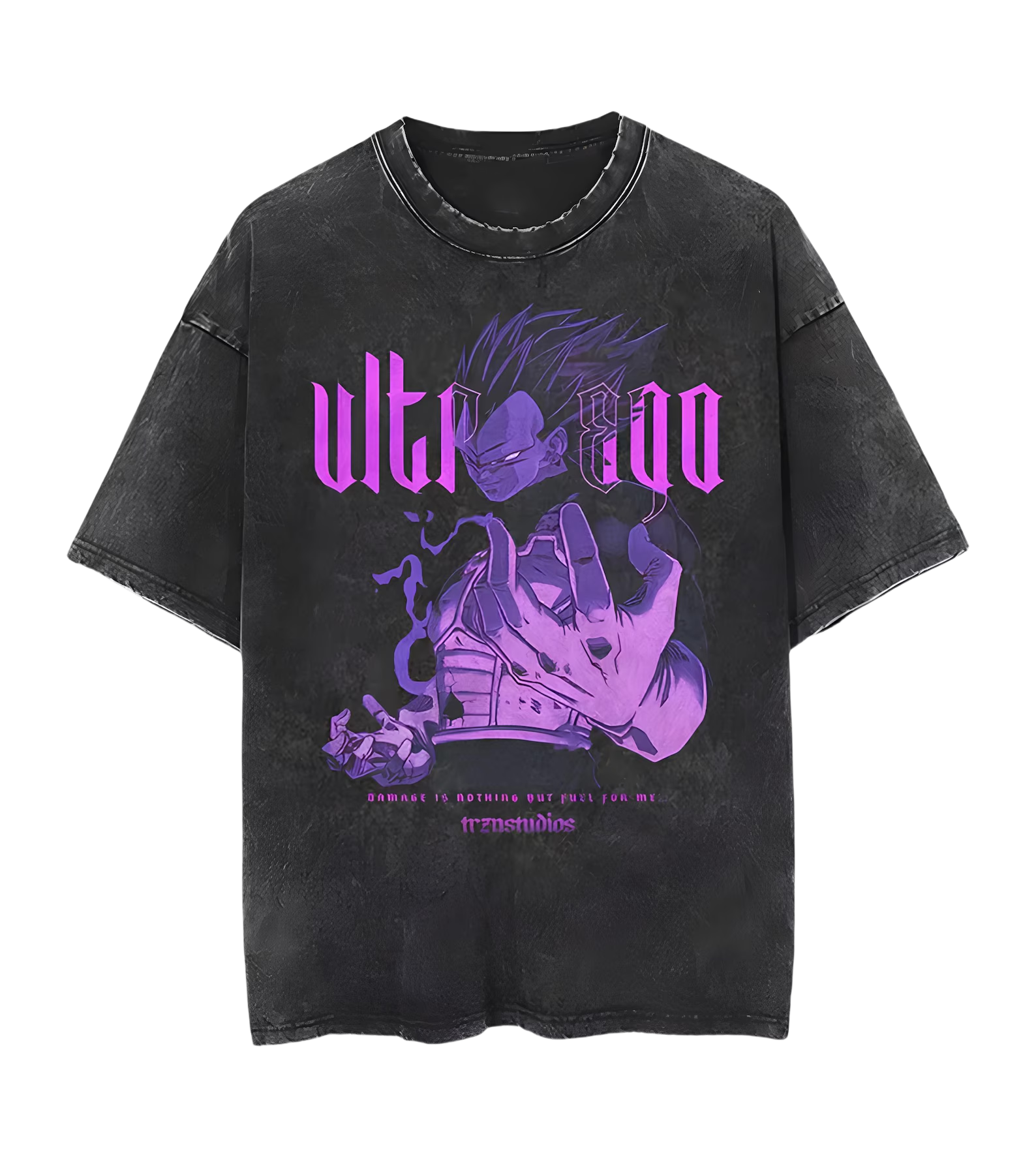 Dragon Ball Vegeta Oversize T-Shirt mit Vintage-Waschung – Anime Streetwear