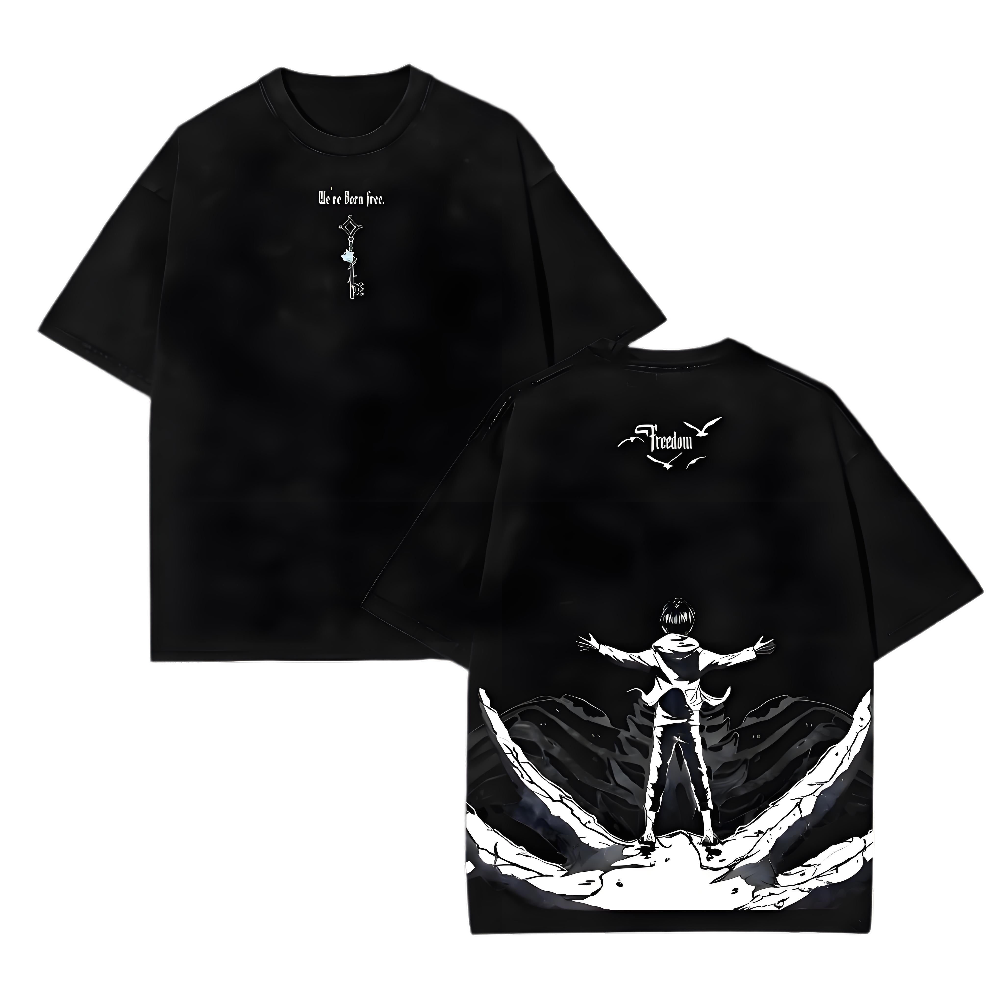 The Key to Freedom – Attack on Titan Vintage, gewaschenes Oversize-Anime-T-Shirt