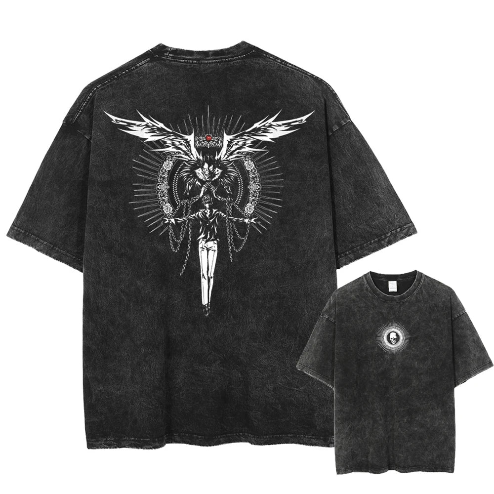 Anime Berserk Guts T-Shirt mit Vintage-Waschung – Version: Gesicht des Champs