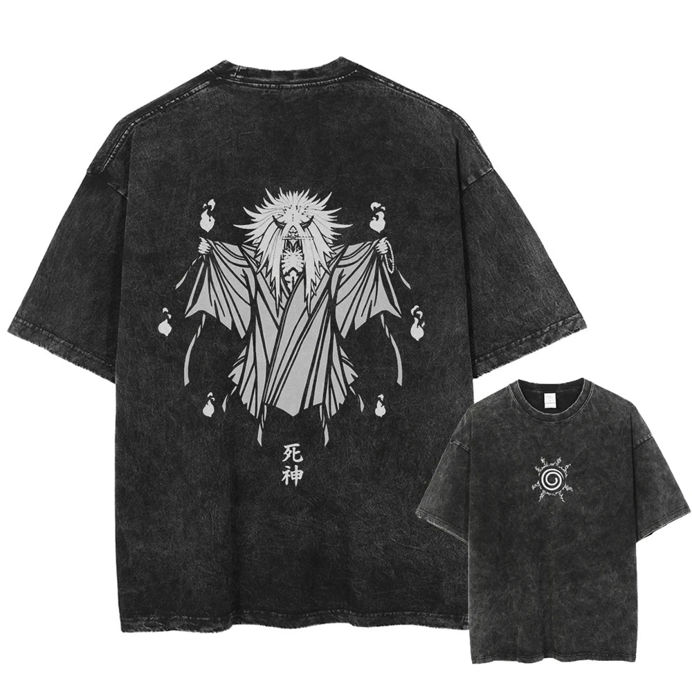 Anime Berserk Guts T-Shirt mit Vintage-Waschung – Version: Gesicht des Champs